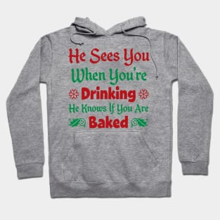 Funniest Santa Sees You - Xmas Drinking product Hoodie